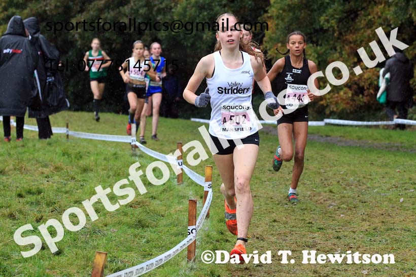 Girls Under-13s 2023 National Cross Country Relays, Berry Hill Park, Mansfield.  Photo: David T. Hewitson/Sports for All Pics